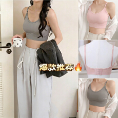 批发实力工厂美背抹胸背心运动女<b class='q'>文胸</b>无钢圈一体式吊带内外搭薄款内衣