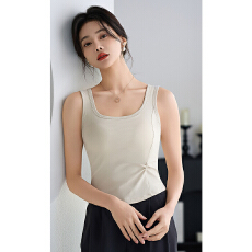 批发实力工厂白色背心女美背夏季新款内搭<b class='q'>显瘦</b>外穿吊带露背带胸垫上衣