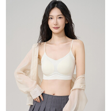 批发实力工厂无痕美背内衣女士夏<b class='q'>薄</b>款小胸聚拢平胸粉底液隐形吊带<b class='q'>文胸</b>