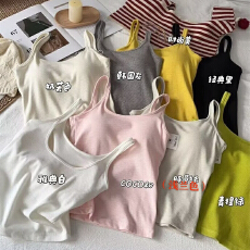 批发实力工厂新款一体杯吊带<b class='q'>背心女</b>带胸垫百搭修身大U背打底时尚上衣