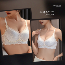 批发实力工厂蕾丝内衣女法式少女性感纯欲小胸<b class='q'>聚拢</b>收副乳无钢圈<b class='q'>文胸</b>罩