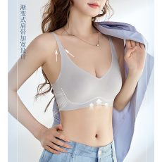 批发实力工厂冰丝无痕凉感内衣女超薄无钢圈舒适<b class='q'>聚拢</b>侧收副乳舒适美背