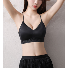 批发实力工厂无痕内衣小胸聚拢夏季新款性感细闪肩带薄款交叉美背吊带