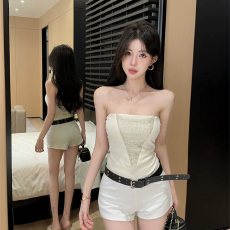 批发实力工厂纯欲辣妹风性感时尚抹胸重工串珠设计显瘦内搭外穿背心