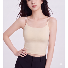 批发实力工厂冰丝双肩带无痕粉底液隐形美背免穿<b class='q'>文胸</b>收副乳<b class='q'>防走光</b>背心