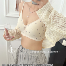 实力工厂夏天无痕内衣细肩带内衣无钢圈小胸深V大U交叉露背美背女