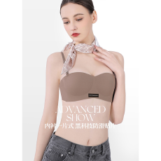 批发实力工厂防滑无肩带内衣抹胸女小胸显大显圆杯聚拢无痕两穿文胸