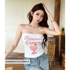 批发实力工厂辣妹性感蕾丝花边抹胸背心女外穿夏季多巴胺独特漂亮美背