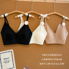批发实力工厂隐形粉底液法式<b class='q'>文胸</b>超薄大胸显小<b class='q'>无</b><b class='q'>钢圈</b>美背<b class='q'>无</b>痕抹胸内衣