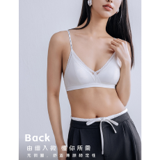 批发实力工厂法式三角杯薄款内衣字母肩带舒适透气女性感内搭打底抹胸