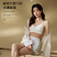 批发实力工厂蕾丝美背内衣女士胸大显小<b class='q'>文胸</b>新款细肩带性感胸罩三角杯