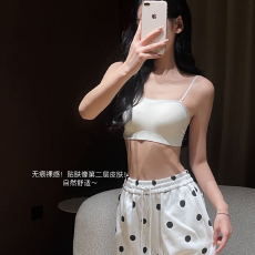 批发实力工厂细肩带抹胸吊带内衣女防走光小胸聚拢显大美背薄韩版裹胸