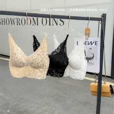 批发实力工厂法式<b class='q'>蕾丝</b>性感美背内衣女固定超薄杯大胸显小打底吊带<b class='q'>文胸</b>