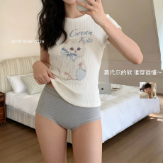 批发实力工厂桑蚕丝蕾丝边莫代尔中腰内裤女无痕透气裸感柔软三角裤夏