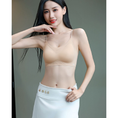 批发实力工厂无痕抹胸式凉感粉底液内衣女薄款美背收副乳防下垂文胸<b class='q'>夏</b>