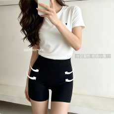 批发实力工厂冰丝无痕安全裤女收腹防走光高腰V型加长底裆塑形平角裤