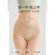 实力工厂高腰内裤女士收腹收小肚子产后塑形束腰提臀无痕短裤薄款