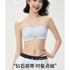 批发实力工厂夏季<b class='q'>超薄</b>粉底液抹胸无肩带内衣女美背露背凉感固定杯<b class='q'>文胸</b>