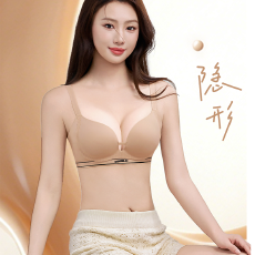 批发实力工厂粉底液<b class='q'>隐形</b>无痕内衣女聚拢小胸显大上托防下垂无钢圈文胸