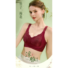 实力工厂红色内衣女聚拢收副乳防下垂无钢圈文胸新款爆款大码胸罩