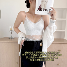 批发实力工厂蕾丝<b class='q'>吊带</b><b class='q'>背心</b>女内搭一体式自带胸垫美背新款爆款纯欲<b class='q'>文胸</b>