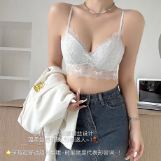 批发实力工厂细肩带内衣夏季薄款<b class='q'>女士</b>法式纯欲性感蕾丝聚拢美背<b class='q'>文胸</b>罩