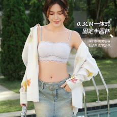 批发实力工厂蕾丝抹胸无<b class='q'>钢圈</b>文胸薄款聚拢收副乳性感<b class='q'>内衣</b>交叉美背肩带