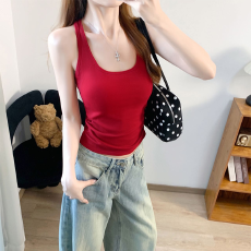 批发实力工厂挂脖小<b class='q'>吊带</b>背心女外穿夏内搭带胸垫美背文胸一体打底上衣