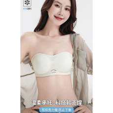 批发实力工厂夏季无<b class='q'>肩带</b>内衣女防滑抹胸美背凉感<b class='q'>隐形</b>软支撑无痕裹胸罩