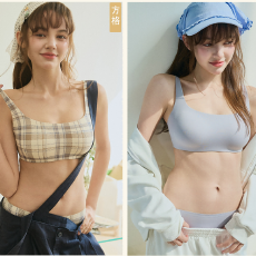 批发实力工厂无痕内衣女无钢圈3/4罩杯蝴蝶结背心式<b class='q'>文胸</b>大胸显小舒适