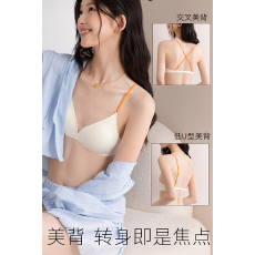 批发实力工厂美背内衣女聚拢小胸2026隐形<b class='q'>无</b><b class='q'>痕</b>前扣三角杯薄款挂脖<b class='q'>文胸</b>