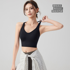批发实力工厂高强度防震美背交叉<b class='q'>运动</b>内衣外穿一体式健身跑步瑜伽背心