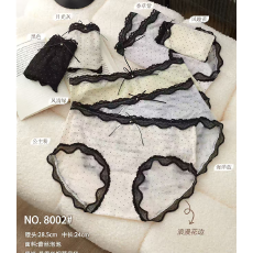 批发实力工厂法式复古波点少女<b class='q'>内裤</b>缎面蕾丝边透气底裆中腰女士三角裤