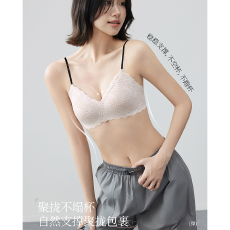 批发实力工厂细肩带露背内衣女小胸聚拢夏季薄款美背隐形粉底液<b class='q'>文胸</b>罩