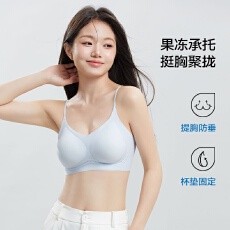 批发实力工厂细肩带内衣女小胸聚拢夏季超<b class='q'>薄款</b>透气背心式<b class='q'>文胸</b>