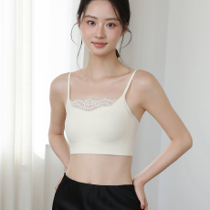 批发实力工厂新款法式<b class='q'>蕾丝</b>短款美背无痕粉底液聚拢<b class='q'>文胸</b>隐形防走光抹胸