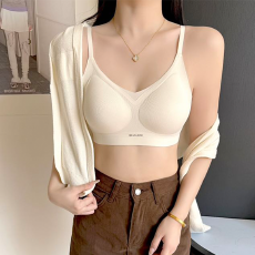批发实力工厂一片式薄模杯时尚撞色抹胸美背<b class='q'>内衣</b>女<b class='q'>无</b><b class='q'>钢圈</b>舒适舒适文胸