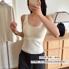 批发实力工厂秋<b class='q'>冬</b>季无痕带胸垫一体式磨毛保暖背心内衣女内搭吊带上衣