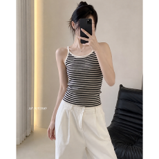 批发实力工厂条纹吊带女西装内搭<b class='q'>修身</b>针织背心性感无袖打底小上衣外穿