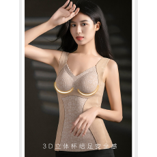 批发实力工厂新款带胸垫保暖美背发热打底德绒蕾丝吊带内搭性感背心女