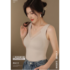 实力工厂内衣女双面磨毛发热保暖背心免穿文胸无痕修身美体打底衣