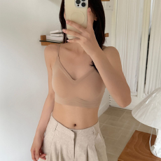 批发实力工厂粉底液美背<b class='q'>隐形</b>无痕内衣女吊带挂脖聚拢细肩带美背<b class='q'>文胸</b>罩