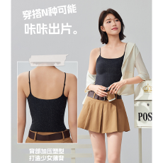 批发实力工厂吊带背心式内衣女小胸聚拢<b class='q'>带</b>胸垫固定杯细肩带内搭防走光