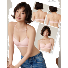 批发实力工厂平胸专用美背内衣女<b class='q'>隐形</b>无痕细肩带吊带背心小胸显大<b class='q'>文胸</b>