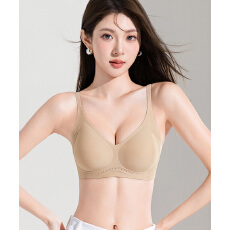 批发实力工厂一体式固定杯无痕内衣女小胸聚拢舒适圆圆胸无钢圈<b class='q'>文胸</b>罩