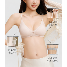 批发实力工厂无痕内衣女士小胸聚拢收副乳美背透气法式三角杯薄款<b class='q'>文胸</b>