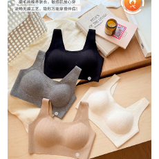 批发实力工厂纯棉内衣大胸薄款无钢圈美<b class='q'>背心</b><b class='q'>式</b>小胸聚拢防下垂运动<b class='q'>文胸</b>