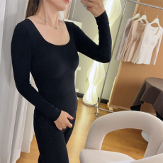 批发实力工厂保暖内衣女带胸垫<b class='q'>文胸</b>一体软肤衣发热秋衣内穿打底衫上衣