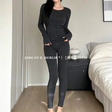 批发实力工厂无缝精品打底套装秋衣秋裤女薄款正肩打底衫保暖内衣套装