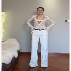 批发甜辣性感蕾丝连体衣女<b class='q'>长袖</b>深V领扭结